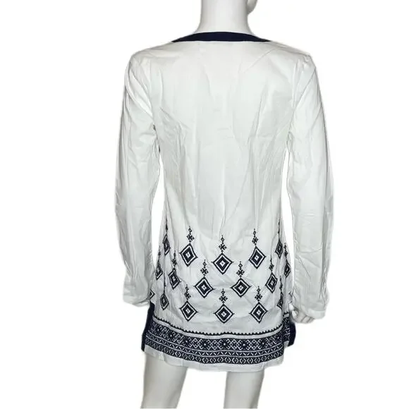 Athleta Women's Navy Blue/Bright White Desert Diamond Tunic Swim Coverup sz XS - Picture 4 of 5